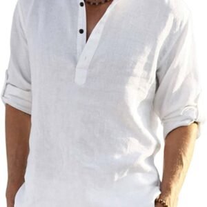 Men Solid Cotton Blend Kurta (White)