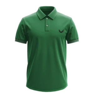 Men Solid Polo Neck Cotton Blend Dark Green T-Shirt