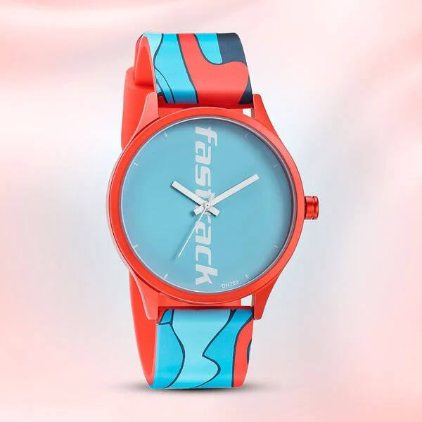 Fastrack Topicals Quartz Analog Blue Dial Silicone Strap Unisex Watch