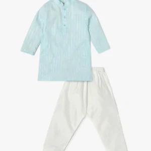 Boys Striped Kurta & Churidar Set