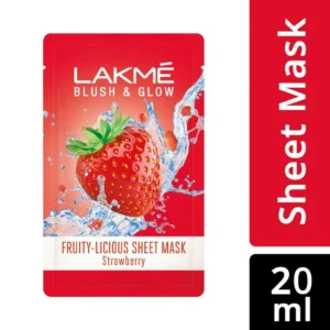 Lakme Blush & Glow Fruity-Licious Sheet Mask, Strawberry 20 ml